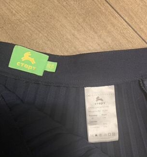 Юбка плиссе синяя школьная, рост 128