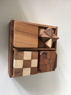 Набор из 4 деревянных головоломок в коробке