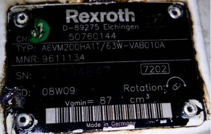 Гидромотор A6VM200 Rexroth для крана Terex MHC 150
