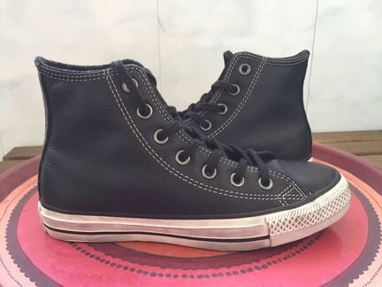 Высокие кожаные кеды converse