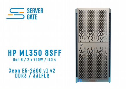 Сервер HP ML350 Gen8 8SFF 2 x E5-2690v2 64 GB