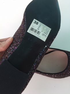 Балетки лодочки новые Esprit глитер