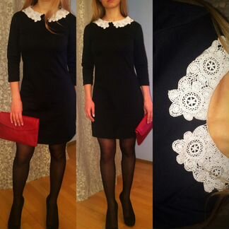 Платье офисное хлопок чёрное