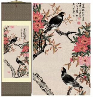 Панно Птицы - китайская живопись,Т15-4 ru102