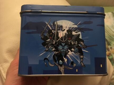 Черепашки ниндзя коробка железная для карточек