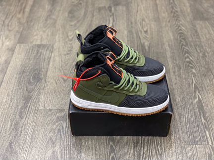 Кеды Nike Air Force хаки зимние с мехом