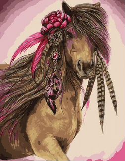 Картина по номерам 40х50 - Гламурная лошадь
