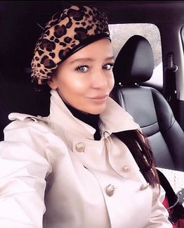 Берет из искусственного меха леопарда