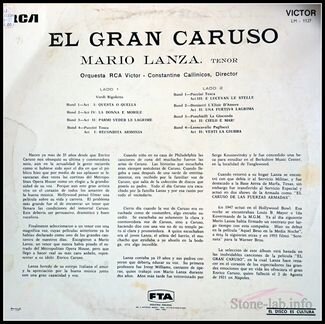 Mario Lanza The Great Caruso LP