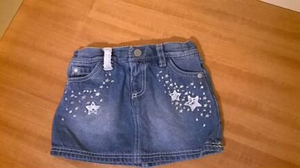 Новые джинсы и джинсовая юбка 9-12 мес