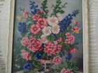 Картина, Цветы в вазе, вышивка бисером объявление продам