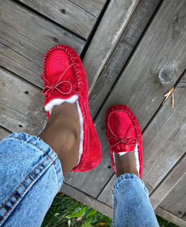 Мокасины красные зимние ugg