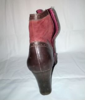 Красивые бордовые ботильоны, размер 40