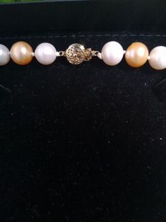 Жемчуг золотой и белый «южных морей», ожерелье. Мо