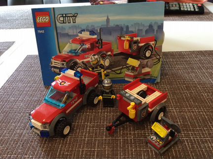 Лего пожарная с прицепом lego 7942