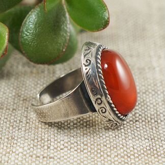 Кольцо Сердолик (13х18мм)
