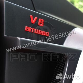 Mercedes-Benz V8 V12 biturbo надпись на крыло red