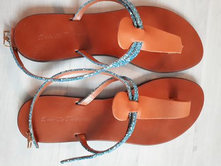 Итал нов босоножки,сандали,кожа,коричневые,глиттер