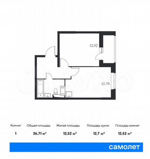 1-к квартира, 36.7 м², 8/14 эт.