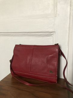 Сумка кожаная красная Sak