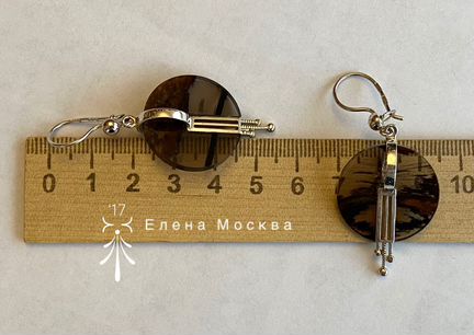 Винтаж: серьги СССР обсидиан Свердловск