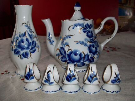 Ваза Чайник Подсалфетники Добруш Кобальт от