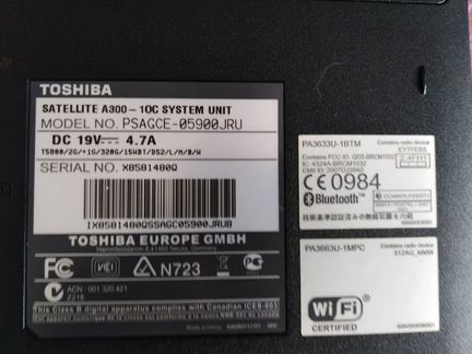 Ноутбук Toshiba Satellite A300-10C, psagce-05900JR