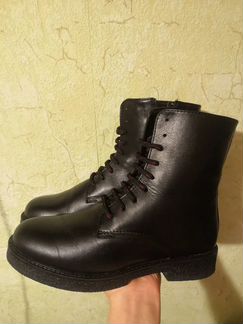Ботинки кожаные зимние чёрные 38