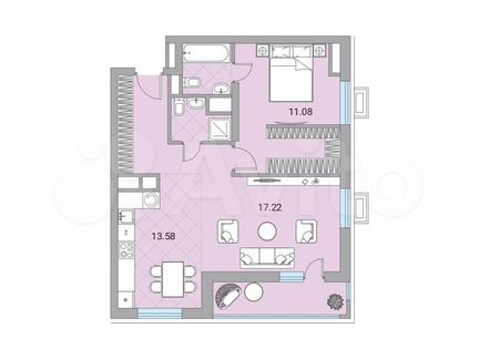2-к квартира, 65.9 м², 5/24 эт.