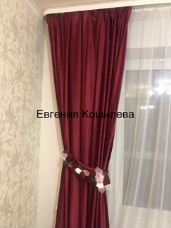 Шторы, красный бархат, новые