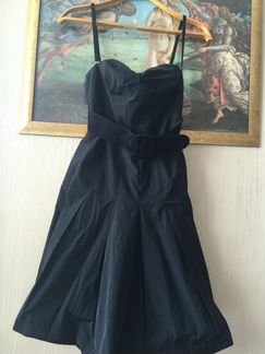 Платье вечернее черное, Италия, сарафан