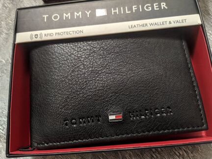 Новый кожаный кошелек Tommy Hilfiger, rfid защита