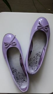 Сиреневые туфли-балетки