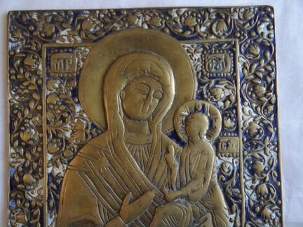 Литьё Тихвинская Богородица Эмаль (16 на 18 см. )