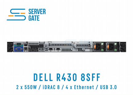 Сервер Dell R430 8SFF / 2xE5-2630v4 / 32 GB