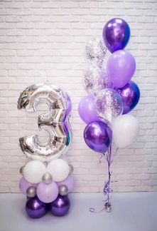 Цифра на стойке из шаров