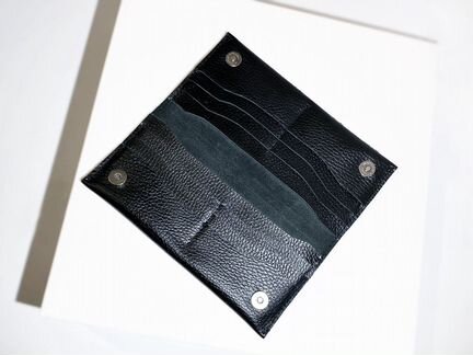 Кошелек портмоне из натуральной черной кожи