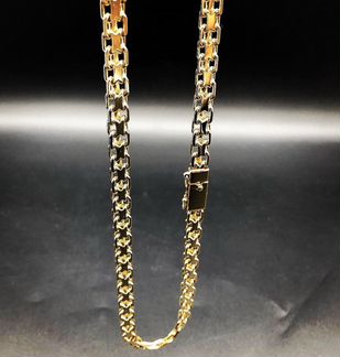 Золотая цепь якорь двойной