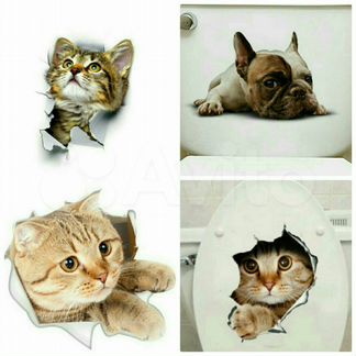 Наклейка стикер Кошки Собаки