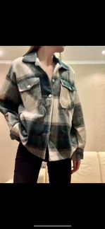 Клетчатая тёплая рубашка женская xs/s