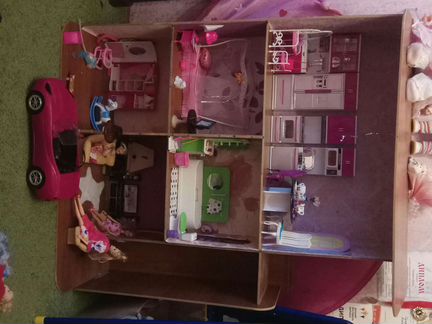 Кукольный дом для Барби с куклами, мебелью, техник