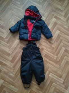 Куртка зимняя пух + полукомбинезон 86 р