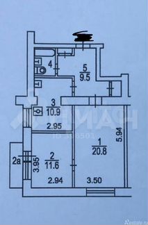 2-к квартира, 58.5 м², 6/8 эт.