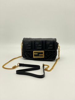 Новая женская сумка клатч Fendi Baguette черная