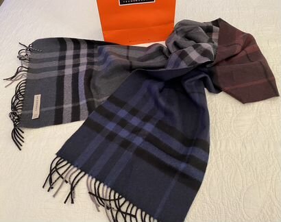 Burberry оригинал шарф кашемировый, муж, б.у. мало