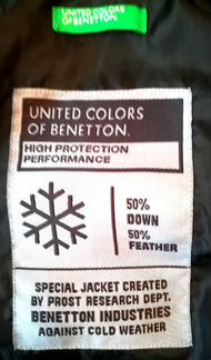 Пуховик, женский, united colors OF benetton, разме