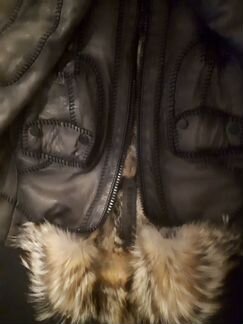 Кожаная куртка натуральный мех Италия 40 р